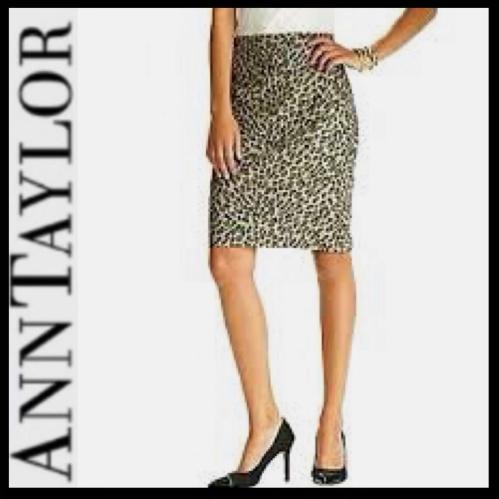 Ann Taylor Animal Print Pencil Skirt